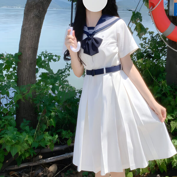 神戸お嬢様学校 白色 セーラーワンピース SailorStyle