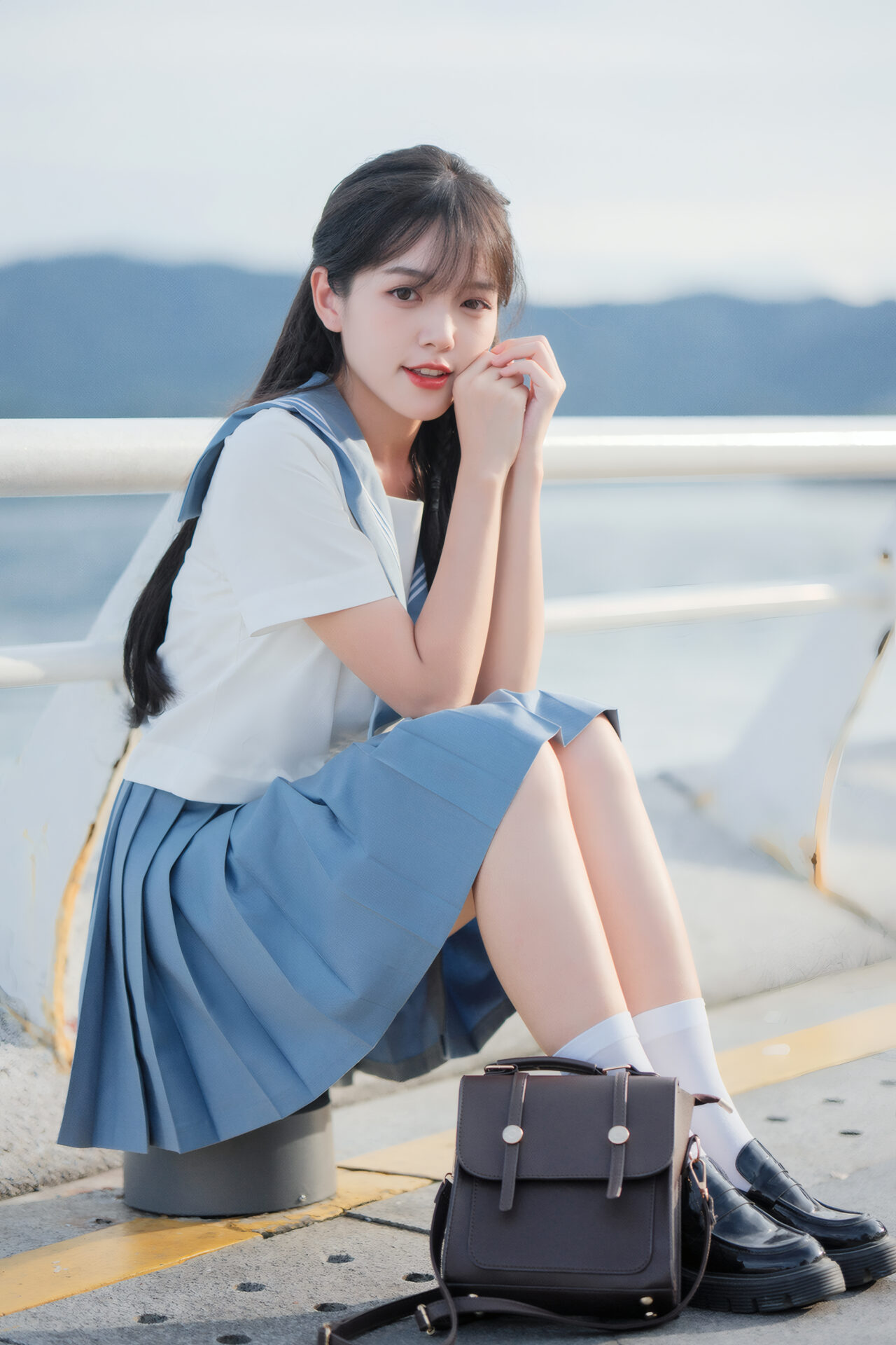 夏セーラー服（半袖・水色）・スカート（水色）セット SailorStyle